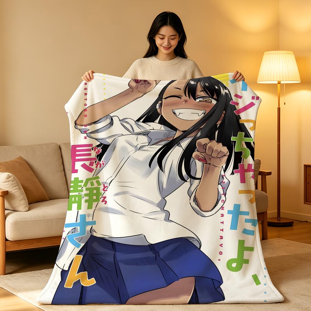 Anime N-Nagatoro S-San Throw High-Density Short Plush Blanket Soft Skin-Friendly for Sofa Nap Air-Conditioned Room