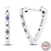 Luminous Shell Women Earrings Original 925 Sterling Silver Pave CZ Star Moon Hoop Earrings Engagement Wedding Jewelry