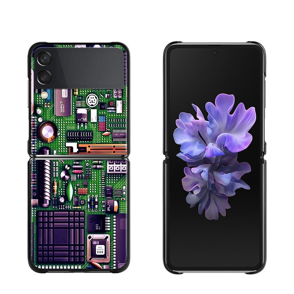 Zflip4 Phone Case For Samsung Galaxy Z Flip3 5G Z Flip 3 zflip z flip ZF Coque PC Cover Black Fundas Retro Camera Game