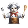 Cute Cat Chef Animal Wall Sticker Kitchen Restaurant Decoration Cabinet Refrigerator Home Decoration Waterproof Stickers S414