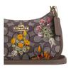 Coach Teri 20 Signature Jacquard Floral Embroidery Leather Shoulder Bag Small Women Bags Dark-Brown CDW65-IMPU7
