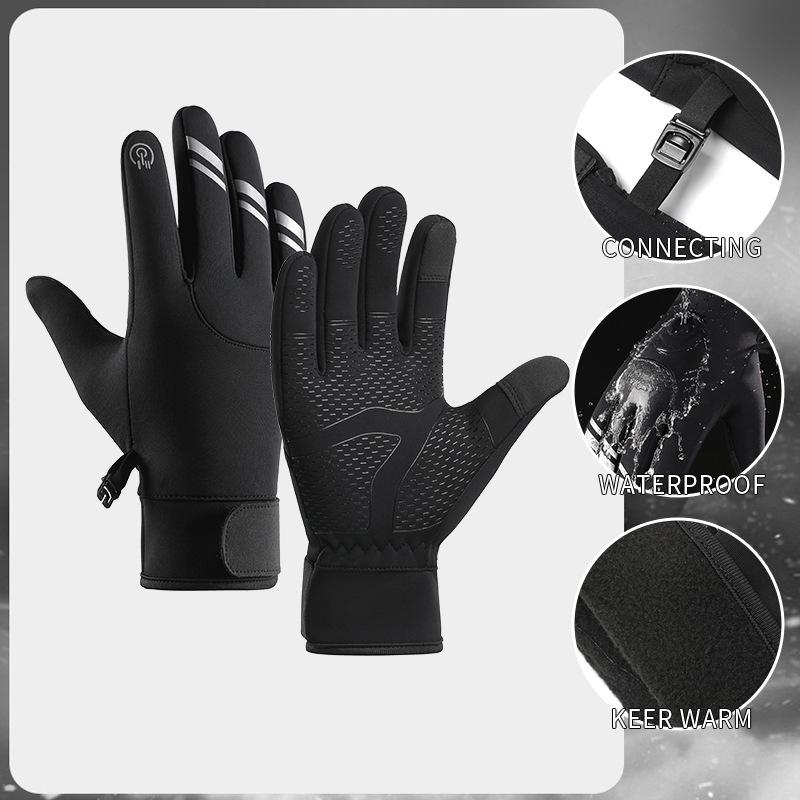 Full Finger Cycling Gloves Winter Gloves Mens Anti Slip Thermal Windproof Mittens