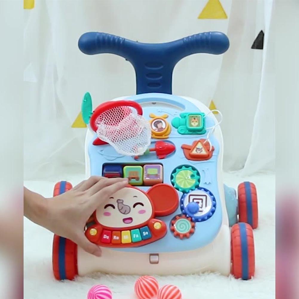 5 In 1 Baby Walker Sit To Stand Learning Walker With Activity Center Toddler Infant Push Walking Toys