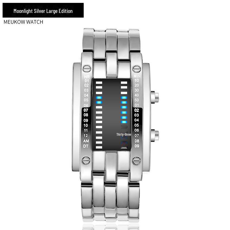 

Корейские светодиодные часы Iron Man Binary Fashion Student Couple Watch