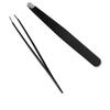 20pcs Stainless Steel Pink Slanted Black Tip Point Hair Removal Eyebrow Tweezers Harmless Face Makeup Beauty Tool