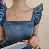 Elegant Pearls Bowknot Necklace Fashion Collar Necklace Clavicle Chain Choker