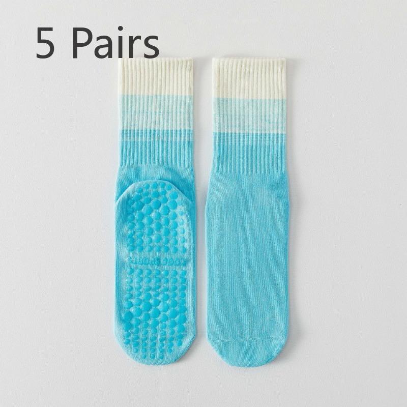 

5 пар женских летних носков Midtube Professional Fitness Sports Non Slip Indoor Running Yoga Socks 5 Pairs синий