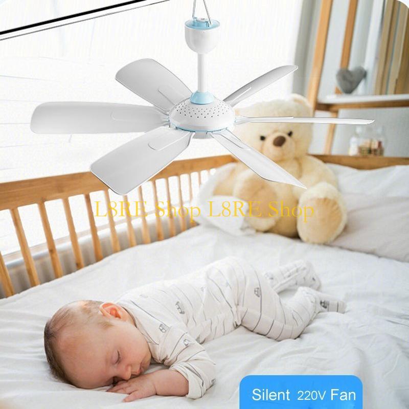 L8RE Silent Ceiling Fans 220V 20W No Light for Bedroom Living Room Office Hanging Fan