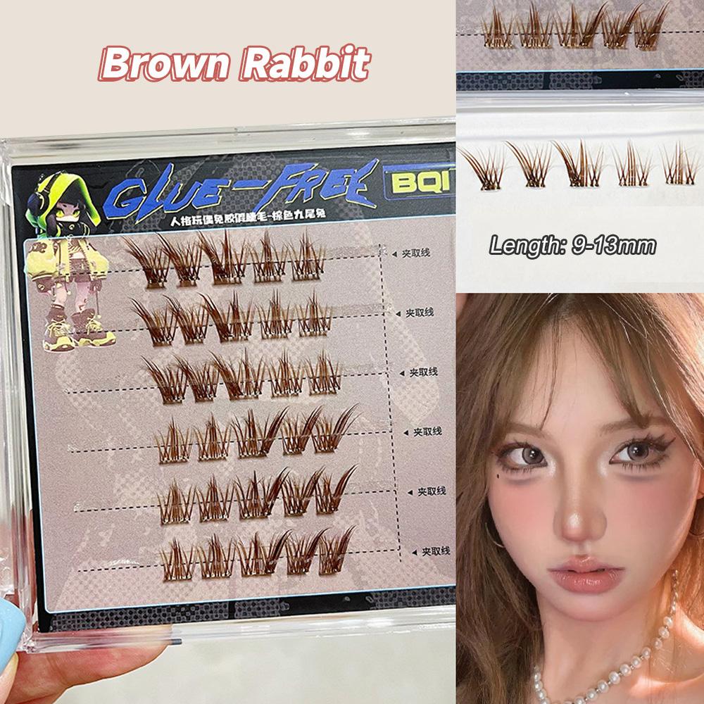 

BQI Коричневый набор ресниц с предварительным нанесением клея Мягкие и легкие накладные ресницы для аниме для дам