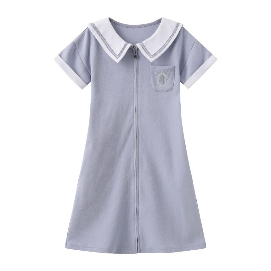 

Летний урок балета Матросский урок Одежда Худи Платье Короткие рукава Детский Юниор Синий [FairyMary] Платье на молнии/Балет (130, Серый)