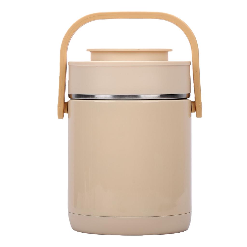 1.6L Electric Lunch Box 304 Stainless Steel Inner Pot USB Heating Multi Cooking Compartment Lunch Box Beige