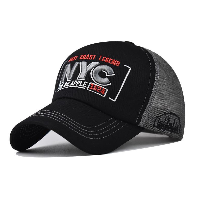 Cap Baseball Nyc Letter 3d Embroidery Color Blocking Mesh Cap Duck Cap Tongue