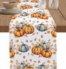 Autumn Pumpkins Maple Leaf Linen Table Runner Party Decor Reusable Kitchen Dining Table Runner Autumn Thanksgiving Decorations