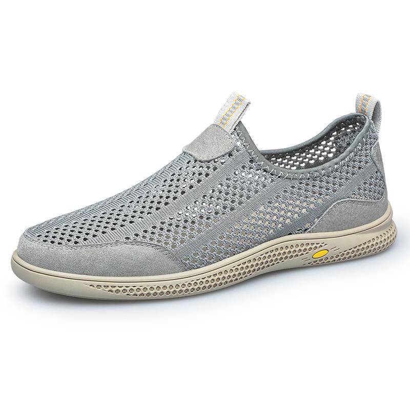 Fashion New Breathable Mesh Shoes Slip On Mens Sports Sandals Light Soft Soled Casual Shoes Leisure Walk Summer Flats Outdoor Loafers