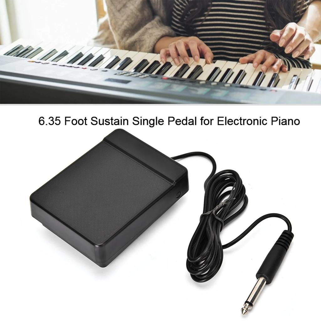 Pedale Singolo di Sustain da 6,35 Piedi per Pianoforte Tastiera Elettronica