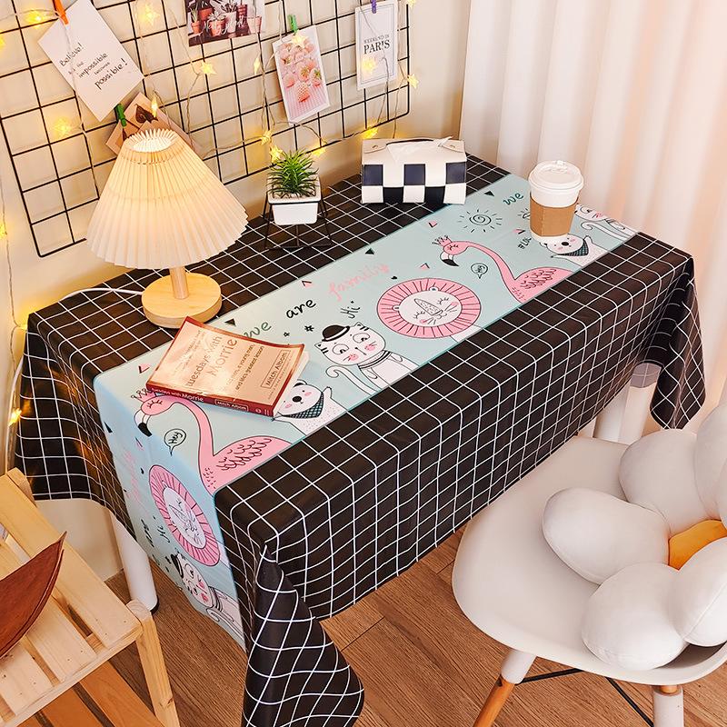 Tablecloth Waterproof And Oil-Proof Leave-In Fabric Desk Rectangular Dining Table Cloth Pvc Coffee Table Table Mat Tablecloth