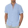 Herre Kortarmet Skjorte Sommer Ny Hot Sale Casual Krage Enkel Stil Skjorter Bomull Lin Pustende Koselig Topp