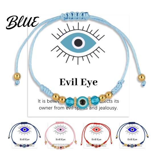 Evil Eye Bracelet String Adjustable Braided Rope Good Luck Amulet