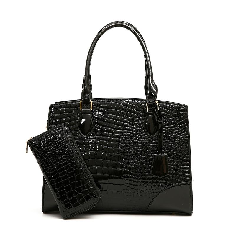 

Сумка женская сумка европейская и американская ретро-сумка с каменным узором женская сумка сумка для матери и ребенка 2024 новая модная сумка из двух частей single bag чёрный