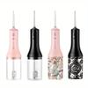 Electric Teeth Oral Irrigator Water Flosser Cordless Rechargeable 5 Modes 4 Jet Tips Portable Irrigator Dental for Travel Home