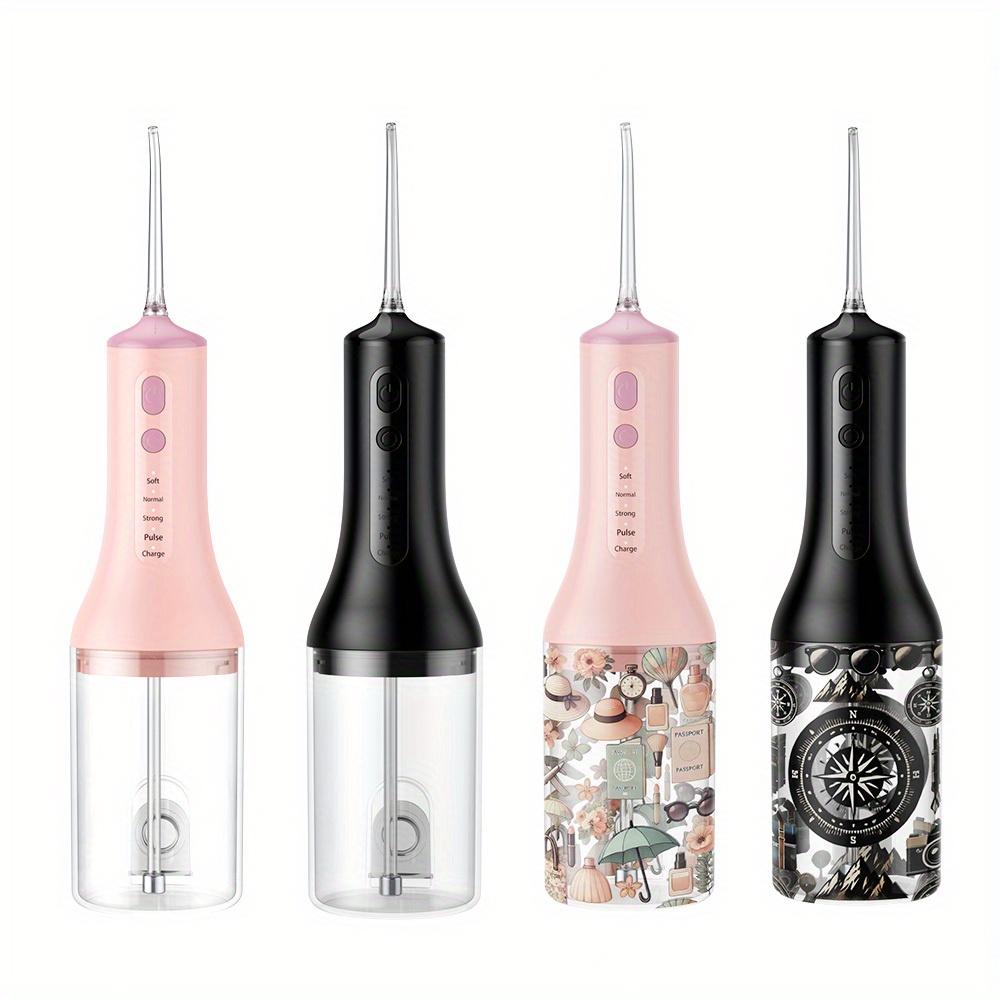 Electric Teeth Oral Irrigator Water Flosser Cordless Rechargeable 5 Modes 4 Jet Tips Portable Irrigator Dental for Travel Home
