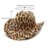 Elegante Cappello a Cilindro Stile Western con Ampia Falda Fedora con Fantasia Leopardata per Donne Uomini Unisex Copricapo Vintage per Feste