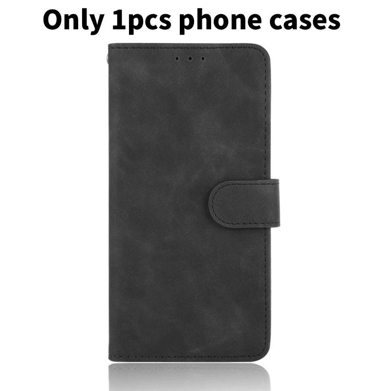 Color Leather Solid Flip Mobile Phone Case With Card Slots For Zte Blade A75 5g