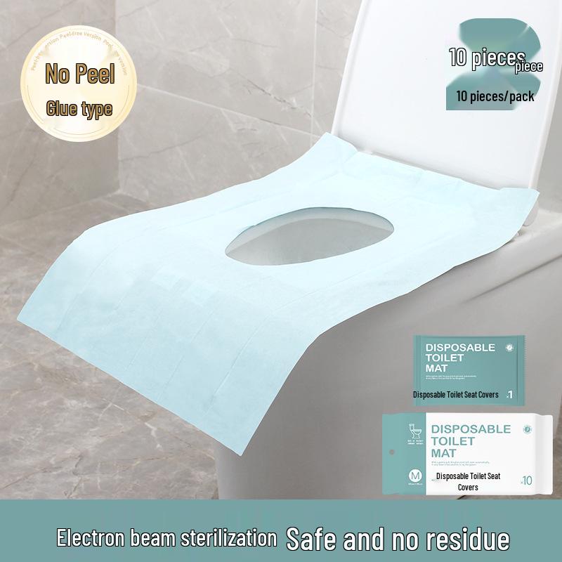 Individually Wrapped No-Peel Disposable Toilet Seat Cover for Travel & Hotel Use