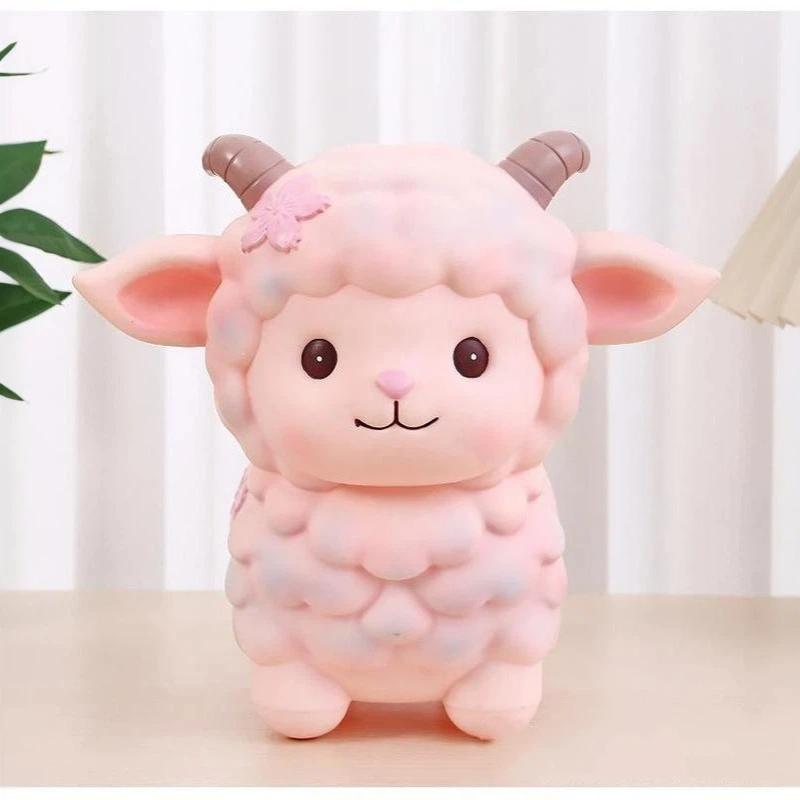 Creative Lamb Shaped Coin Bank Anti Fall Large Capacity Money Saving Box for Kids Children Birthday Gifts Bedroom Decoration