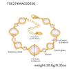 High Shine Faceted Czech Glass Beads Bracelet Multi Faceted Transparent Gem Cut Stainless Steel Bangle for Women Tarnish Free