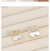 Elegant Four-Leaf Zircon Flower Earrings – Luxurious and Versatile Design for Women