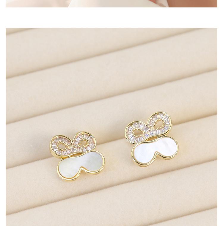 Elegant Four-Leaf Zircon Flower Earrings – Luxurious and Versatile Design for Women