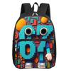 Colorful Number 67 Print Square Front Pocket Backpack Large Capacity for Boy/Girls Best Gift 2D Cartoon Children's School Bag