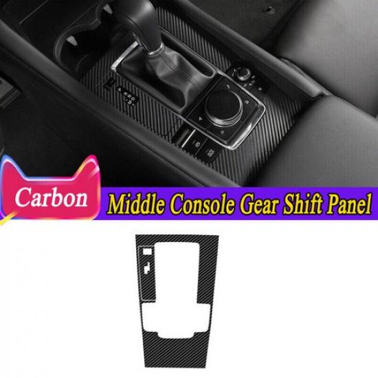 Carbon Fiber Middle Console Gear Shift Panel Sticker Trim For Mazda 3 -2024