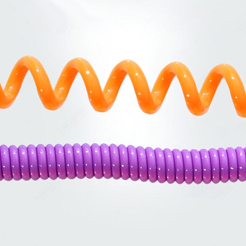 Elastischer Federseil-Schlüsselanhänger, Schlüsselanhänger, silberfarbener Metallkarabiner für Outdoor-Camping, Anti-verlorenes Telefon, Frühlings-Schlüsselanhänger