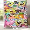 Funny S-SpongeBob Patrick Star Cartoon Flannel Blanket,Ultra Soft Warm Plush Throw for Home Bedroom Bed Sofa Cover Camping gift