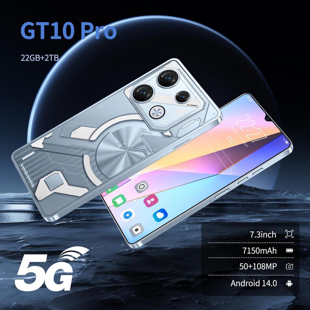 GT10 Pro Android Smartphone - 7.3-Inch Large Screen, Cross-Border Smart Mobile Phone