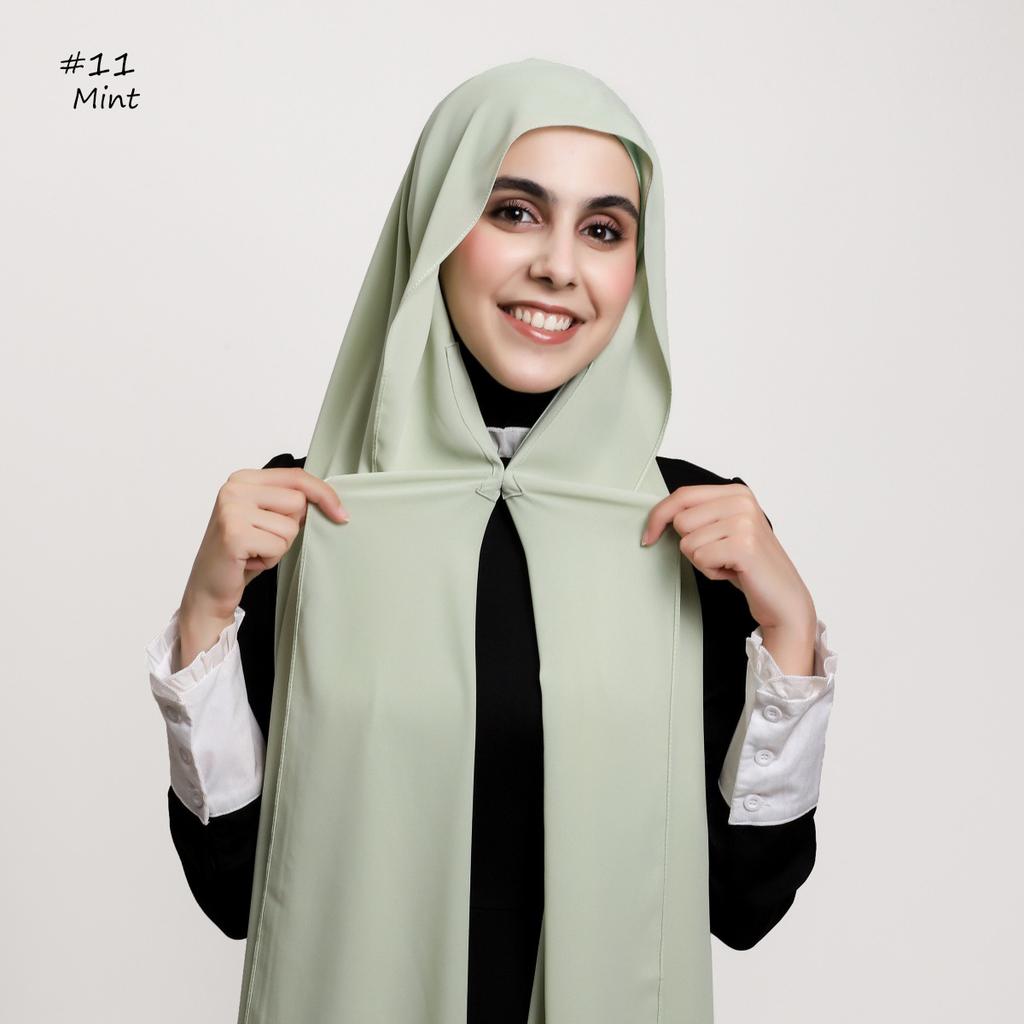 Premium Instant Medina Chiffon Hijab With Bulit-In Magnets Easy To Wear Scarf Shawl Headwrap With Undercap For Muslim Women