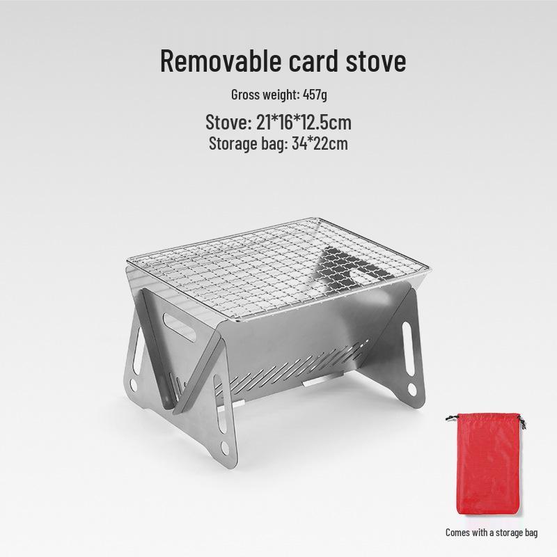 Stainless Steel Portable Folding Wood & Charcoal Camping Stove