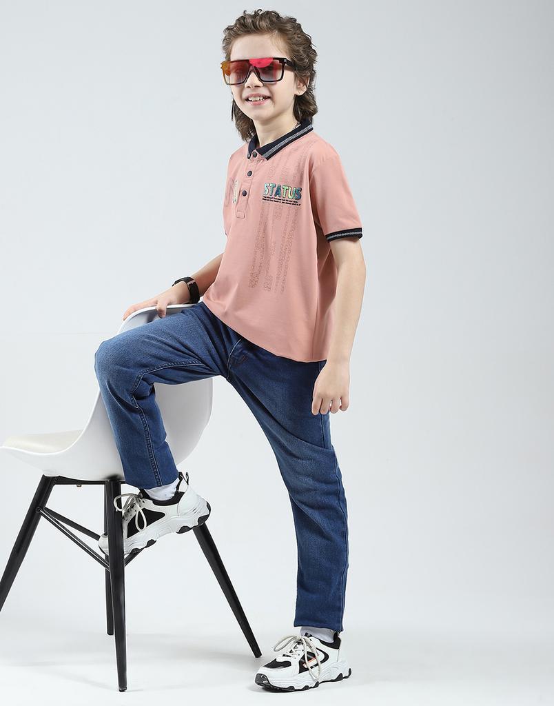 Monte Carlo Boys Printed Collar Neck Tshirt