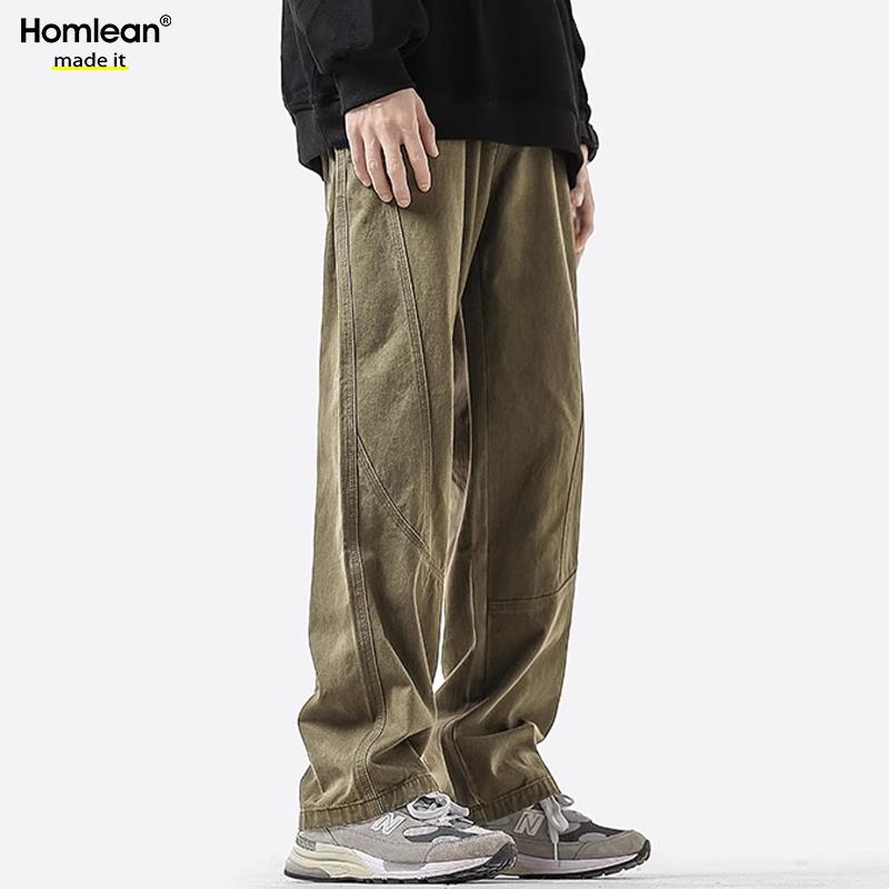 Homlean Men's American Style Cotton Loose Cargo Pants HS60