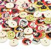 (100pcs/pack)15mm Wooden Cat Pattern Button Printing Cartoon Clothing Sewing Accessories Handmade Decoration Cat Clothes Toy