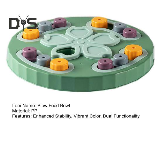 Pet Slow Food Bowl Stable Base Rounded Corners Food-Grade Pet Slow Feeder Prevents Overeating Slow Feed Dog Bowl