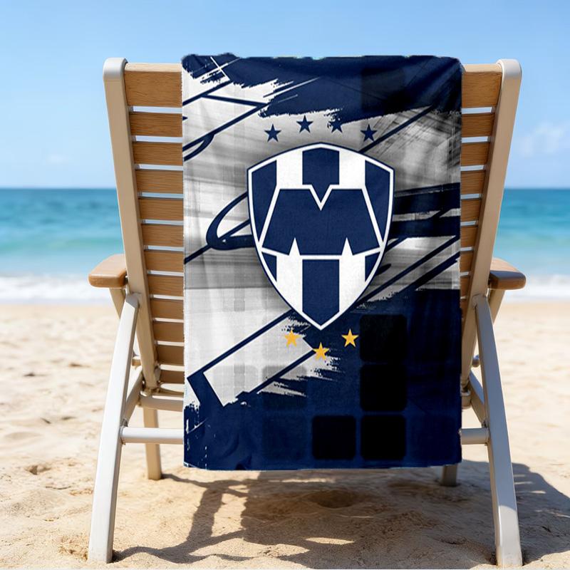 Monter-rey Football Crest Art Printed Beach Towel, Super Soft Microfiber, Perfect Gift Birthday, for Pool, Beach, Travel, for family and friends