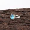 Blue Topaz Gemstone Jewelry, 925 Sterling Silver Ring, Handmade Beautiful Silver Ring For Gift, Topaz Boho Ring For Women