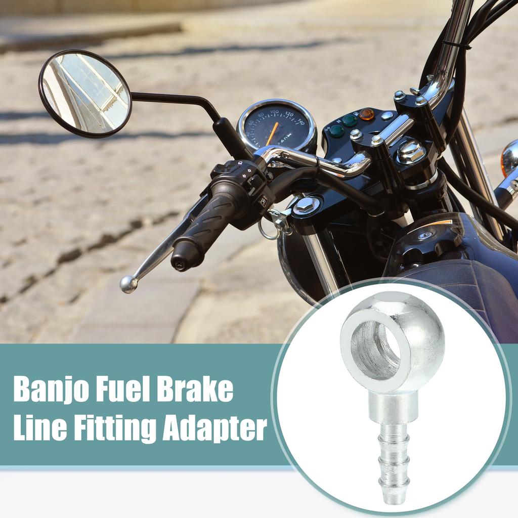 ACROPIX 1 Pcs Banjo Hose Barb Bolt Fittings Universal Banjo Fitting Fuel Line Adapter