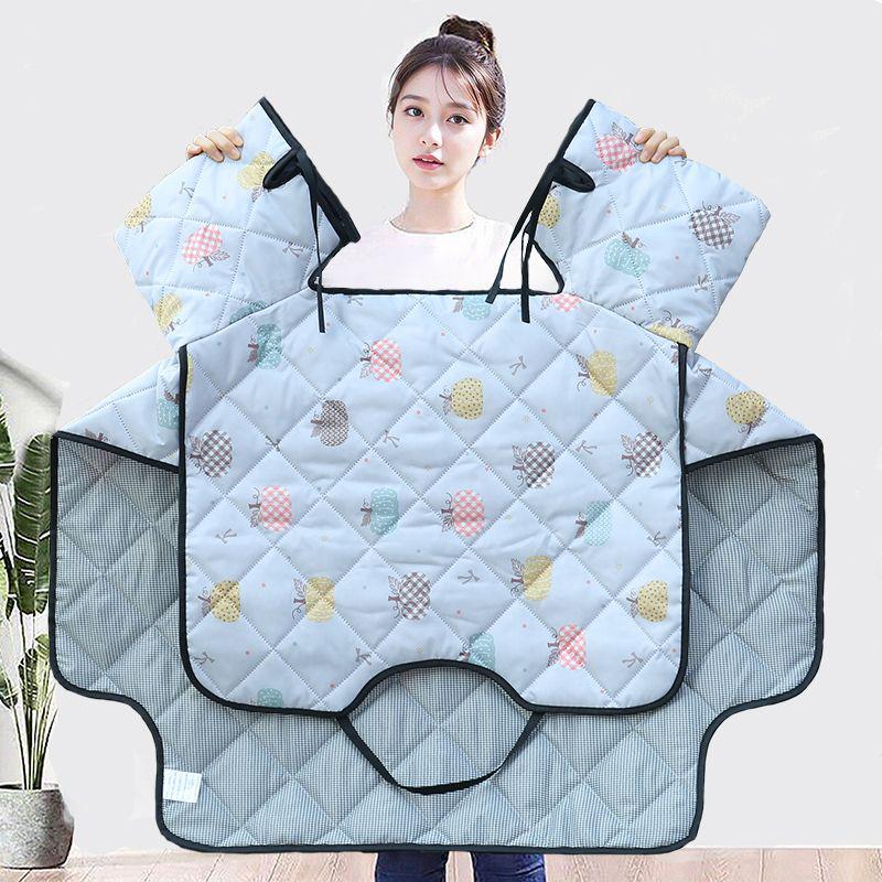 Four Seasons Electric Motorcycle Windshield Cover with Sunshade, Breathable Pockets, and Side Wings for Year-Round Protection.