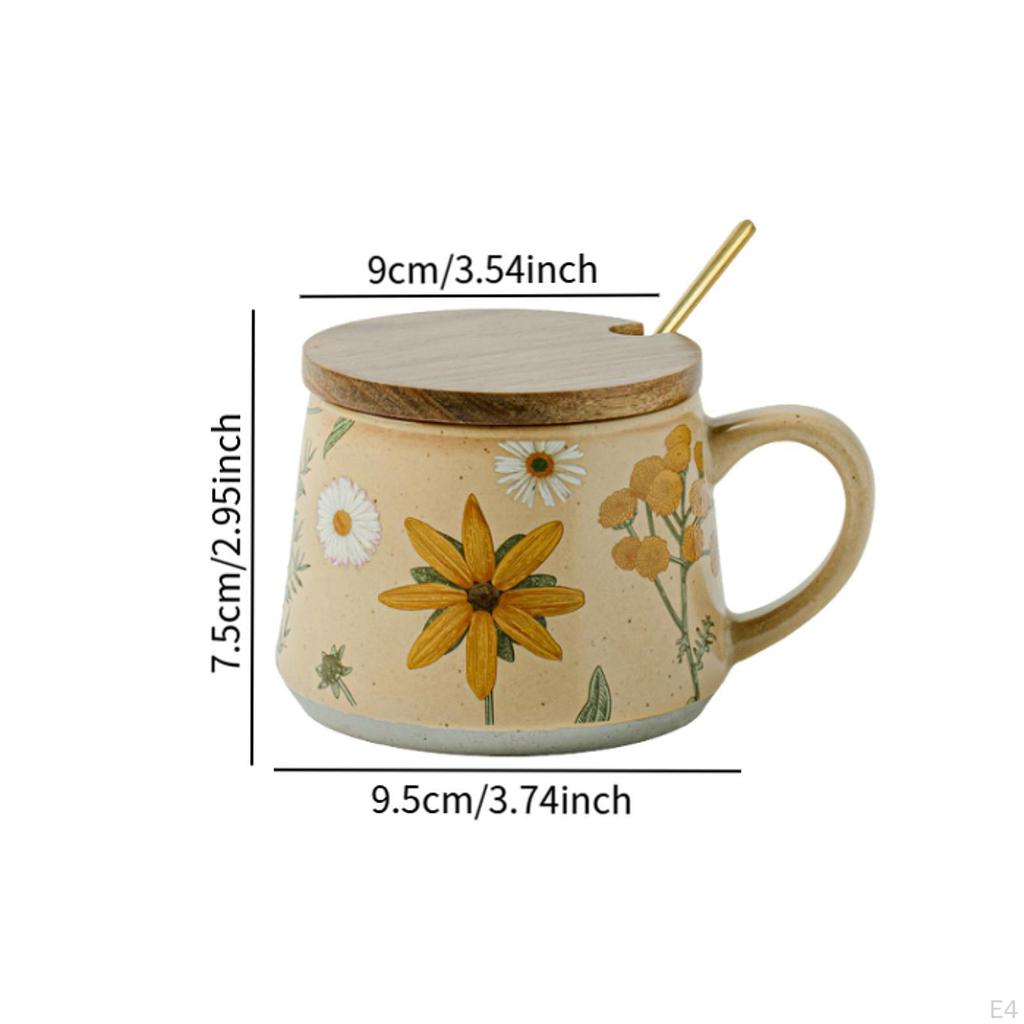 Ceramic Coffee Mug 360ml Elegant with Nonslip Handle Portable Tabletop Drinkware Milk Cup Beverage