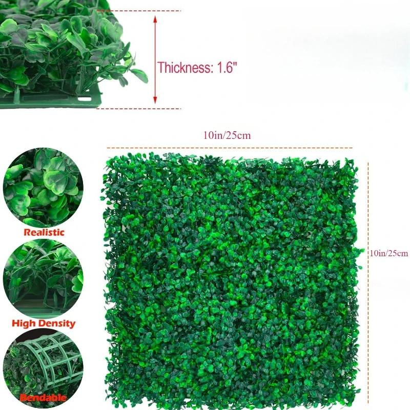 Plantas Artificiales Césped Pared Paneles Seto Boj Valla Privacidad para Exterior Hogar Jardín Balcón Decoración Fondo Planta Falsa
