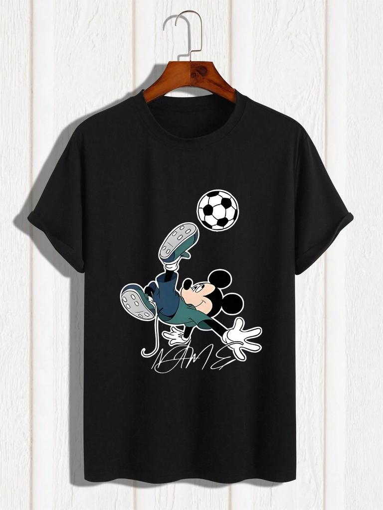 Disney Printed Women's Men's T-shirts A Regular Pure Cotton T-Shirt In A Summer Casual Style Tee Unisex Men Clothing Y2k Clothes